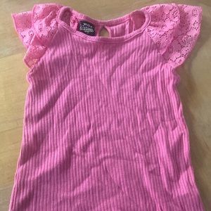 Jumpsuit for toddler. It’s pink and blue brand new and hasn’t been worn.